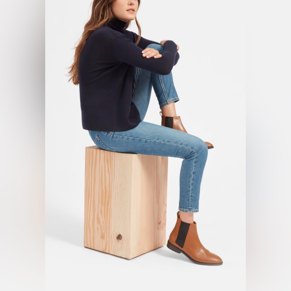 Everlane Tan / Brown Pull-on Leather Chelsea Boots